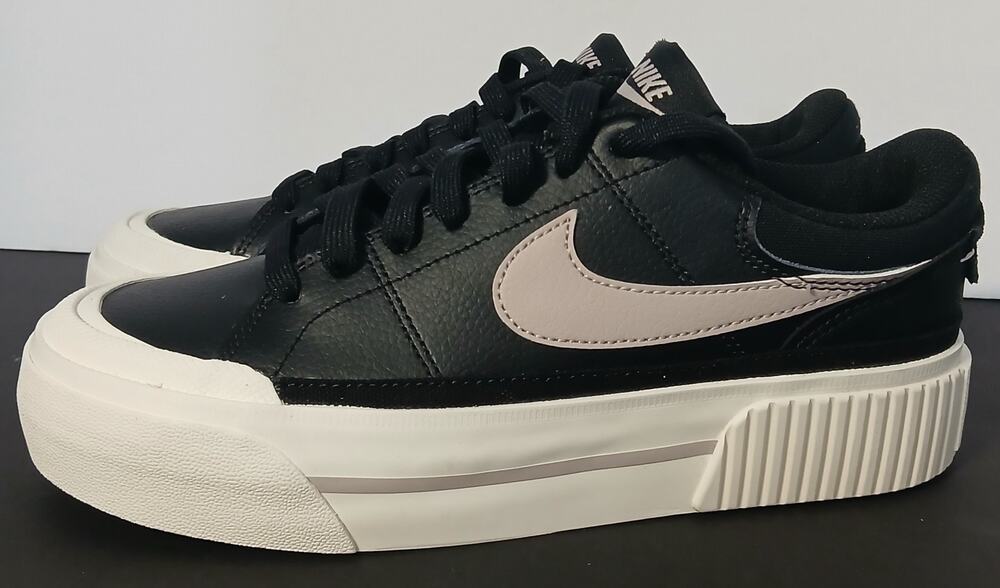 Nike Women Court Legacy Lift Black Violet Platform Sneakers Size 6.5 DM7590-002